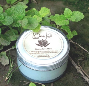 Crème "Sésame Terre Mère" - Réparatrice pieds & mains - 50 gr - 100% naturel - Vegan