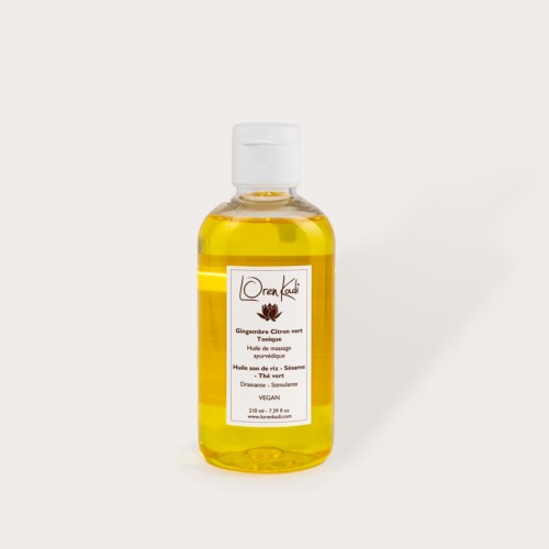 Huile de massage "Gingembre-Citron" Corps - Drainante & Tonifiante - 210ml Ayurvédique & Vegan