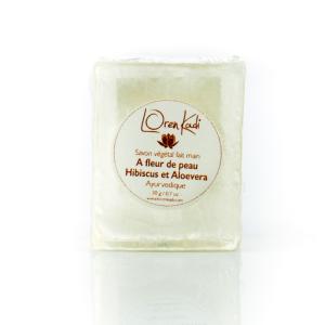 Mini Savon ayurvédique végétal fait main "A fleur de peau Hibiscus Aloevera" - 20 g