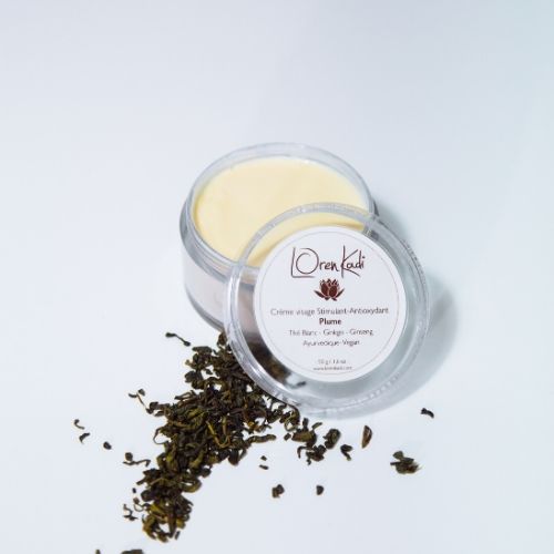 Crème ayurvédique "Plume Thé Blanc-Jasmin" visage toute peau - 50 g - Vegan