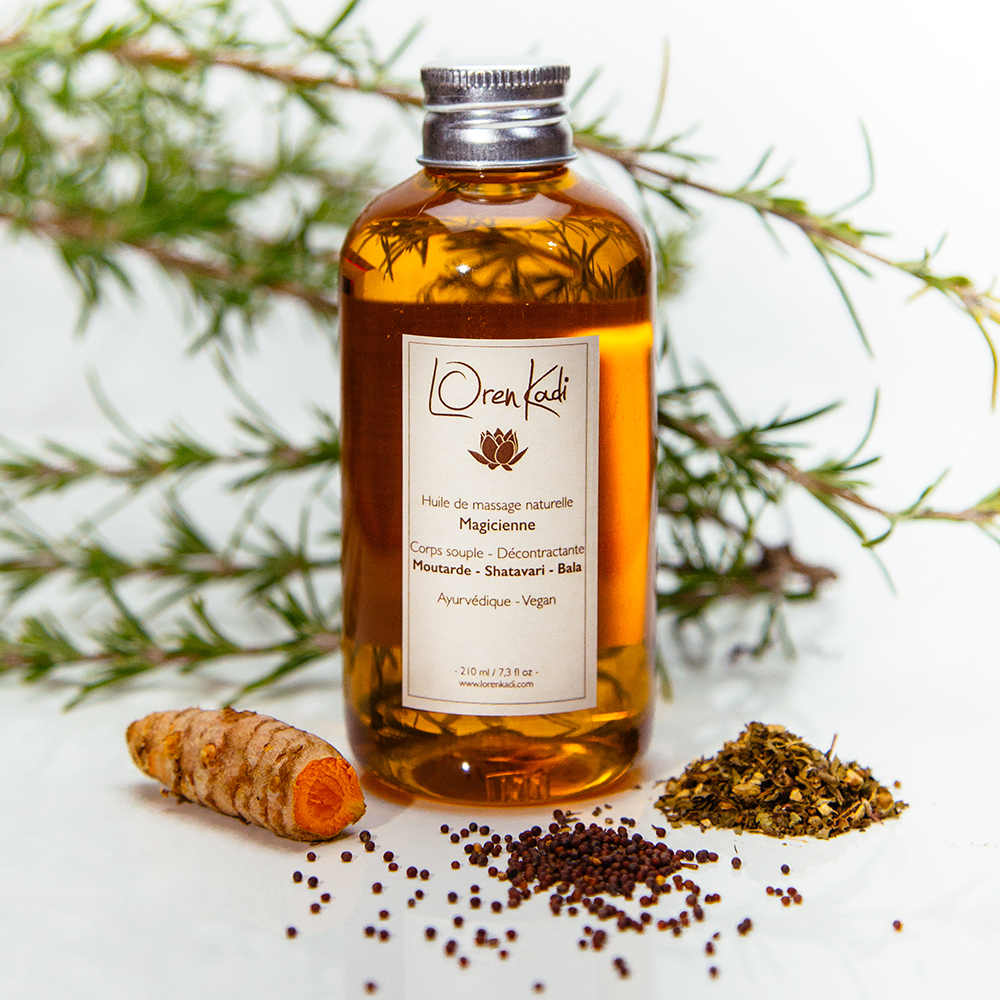 Huile de Massage Ayurvédique Stimulante, Tonifiante Naturel Vegan