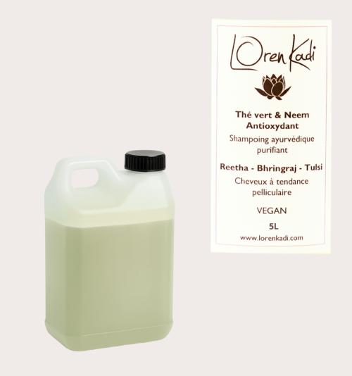 Shampoing "Thé vert-Neem" Anti pelliculaire - 5L - Ayurvédique & Vegan