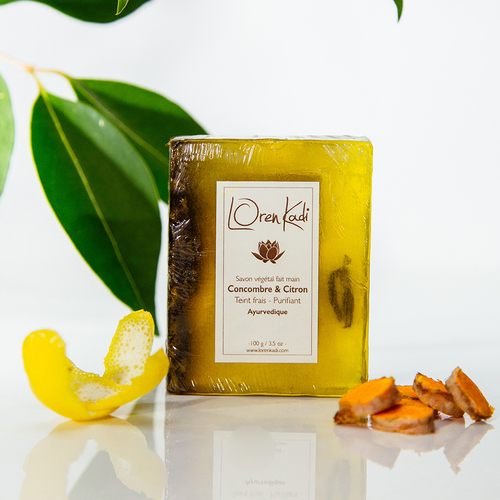 Savon végétal "Concombre-Citron" Teint frais 100g Ayurvédique