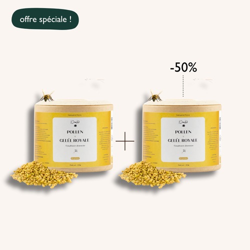 Pollen & Gelée Royale - 2 x 60 gélules - Pot kraft