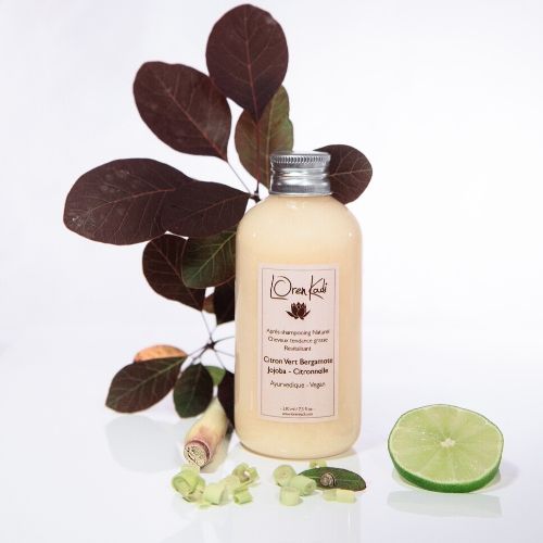 Après-shampoing ayurvedique "Citron Bergamote Revitalisant" cheveux tendance grasse - 210 ml - Vegan