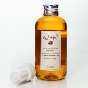 Huile de massage ayurvédique naturelle "Magicienne" - corps souple - 210 ml et pompe - Vegan