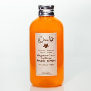 Shampoing ayurvédique "Gingembre-Citron Equilibrant" cheveux tendance grasse - 210 ml - Vegan