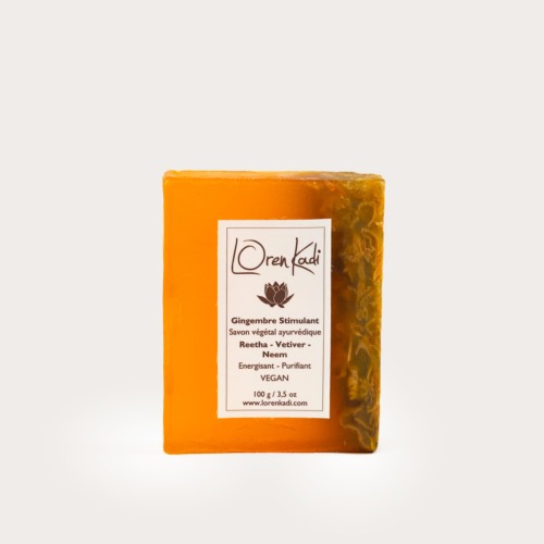 Savon végétal "Gingembre-Vetiver" Stimulant Corps 100g Ayurvédique & Vegan