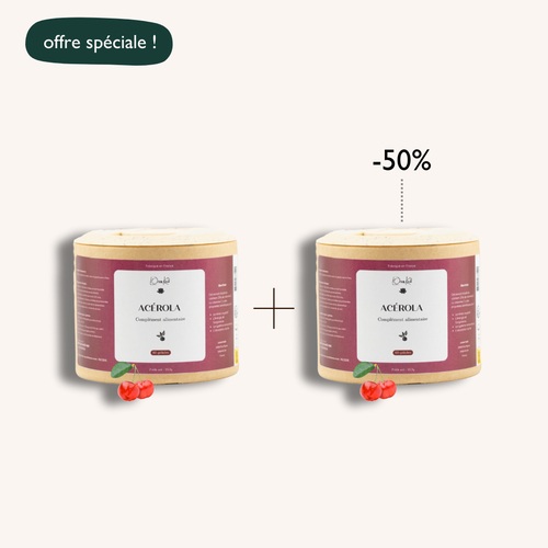 Acérola - Extrait bio - 2 x 60 gélules - Pot kraft