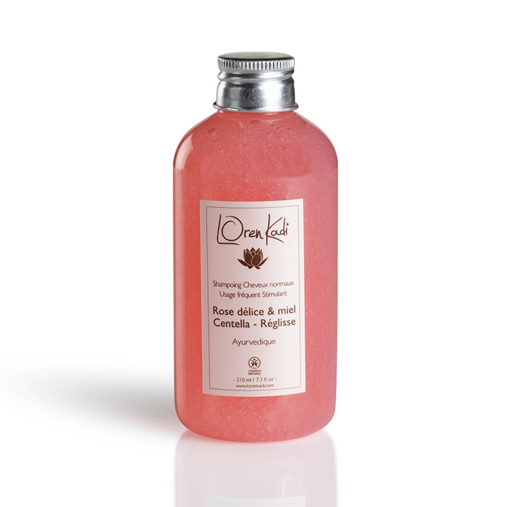 Shampoing ayurvédique naturel "Rose délice & miel" cheveux normaux adulte & enfant plus 3 ans - 210 ml