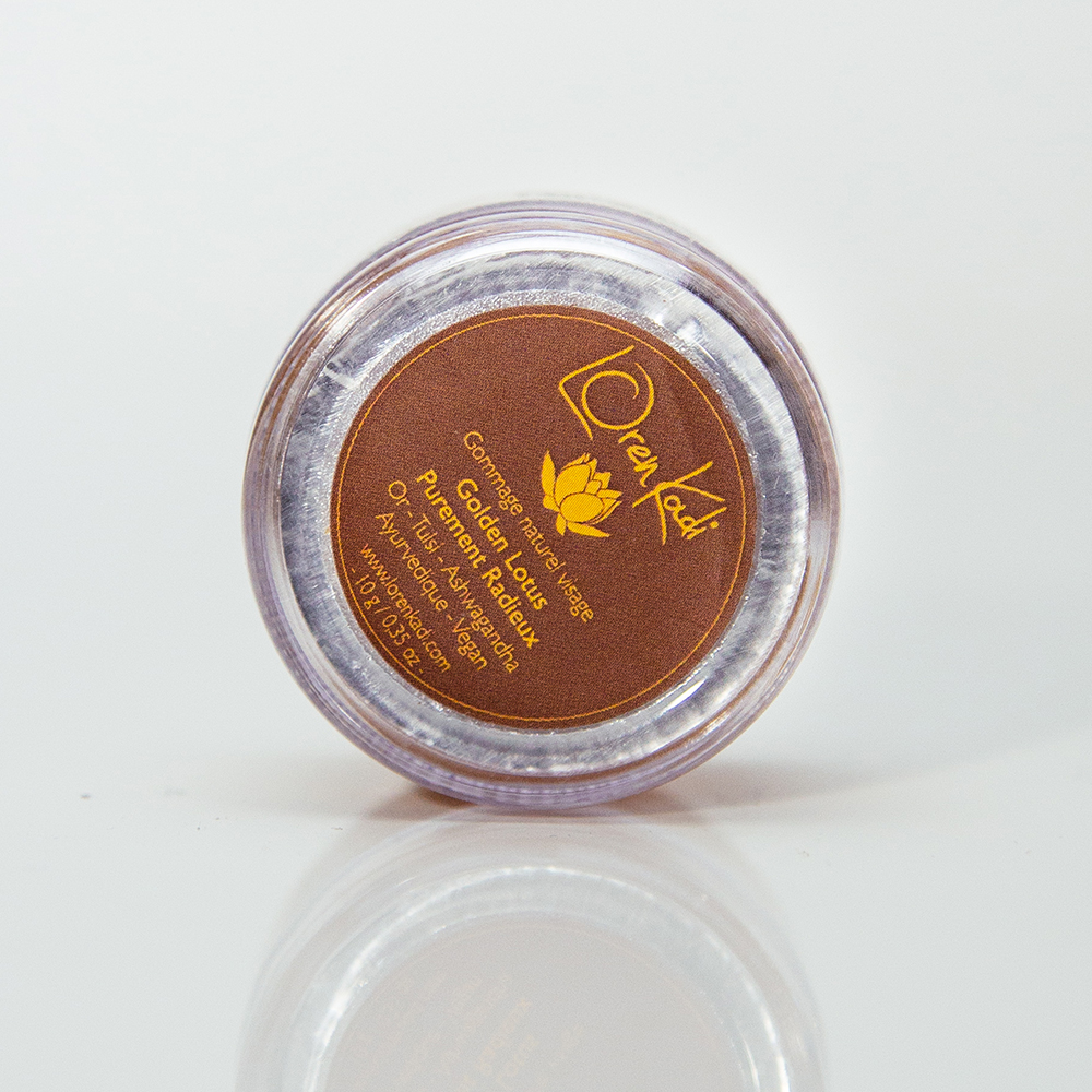 Mini Gommage ayurvédique naturel "Golden Lotus Purement Radieux" - visage toute peau - 10 gr - Vegan
