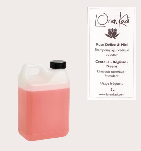 Shampoing "Rose délice-miel" Cheveux normaux 5L Ayurvédique