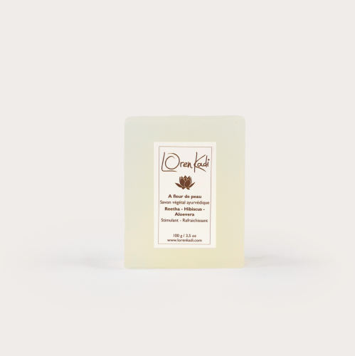 Savon végétal "Hibiscus-Aloevera" Apaisant & Régulateur 100g Ayurvédique
