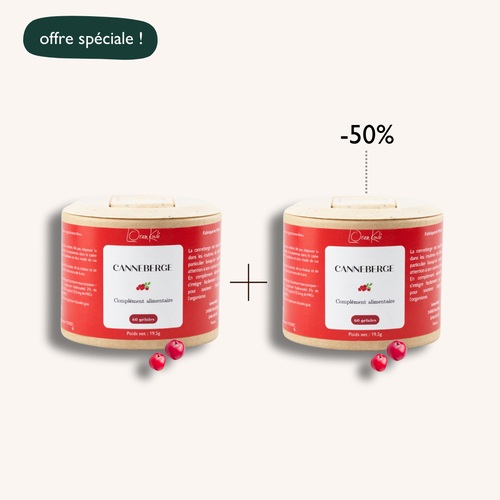 Canneberge (cranberry) - Extrait bio - Confort urinaire - 2 x 60 gélules - Pot kraft