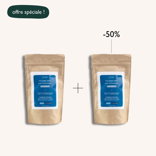 Collagène Marin & Acide Hyaluronique - 2 x 100g en poudre - Sachet kraft