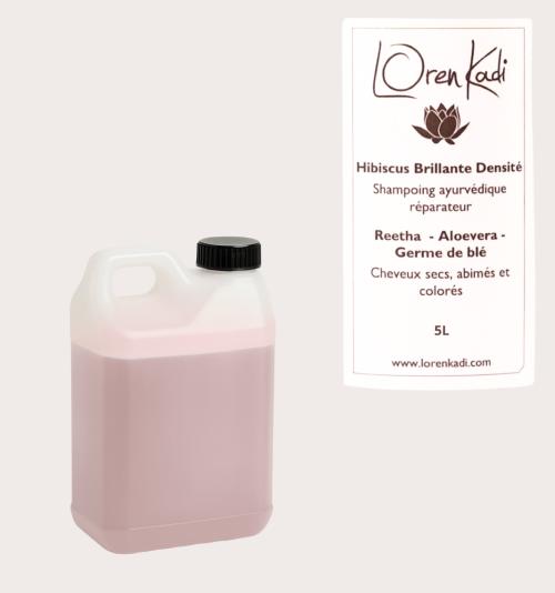 Shampoing "Hibiscus-Aloe" cheveux secs & colorés 5L Ayurvédique